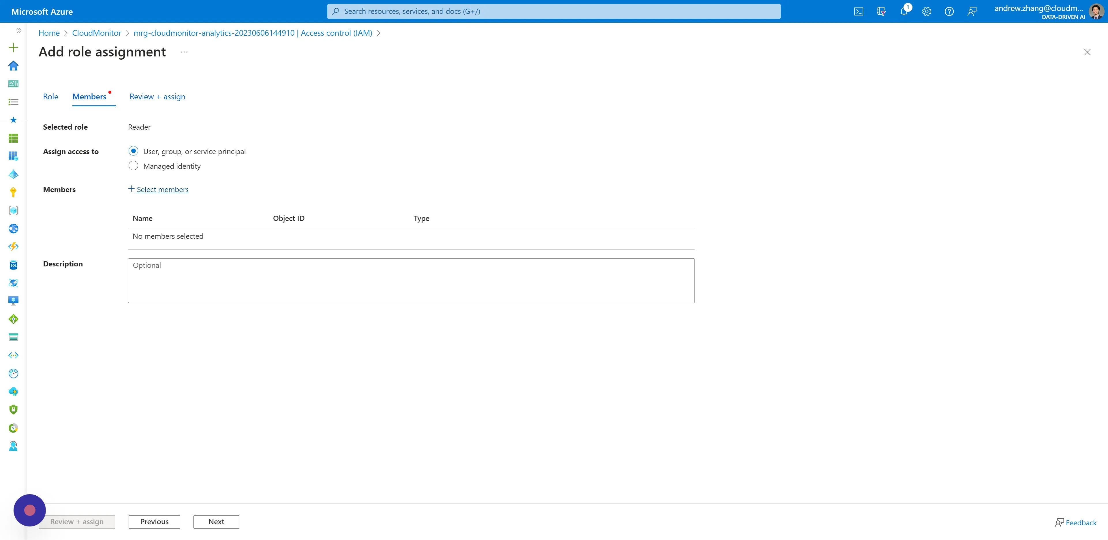 Switch to the Members tab, and click "Select members"