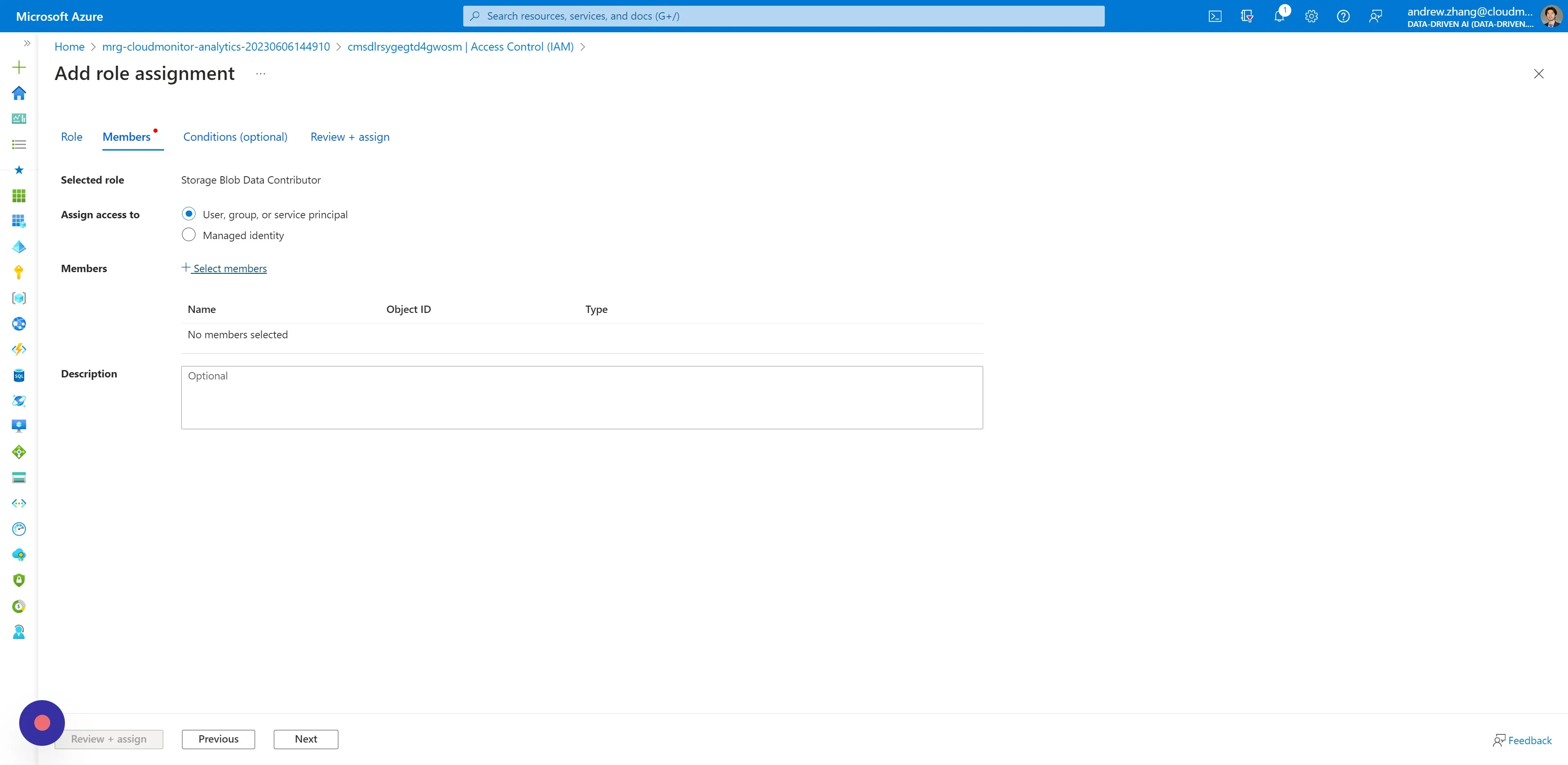 Switch to the Members tab, and click "Select members"