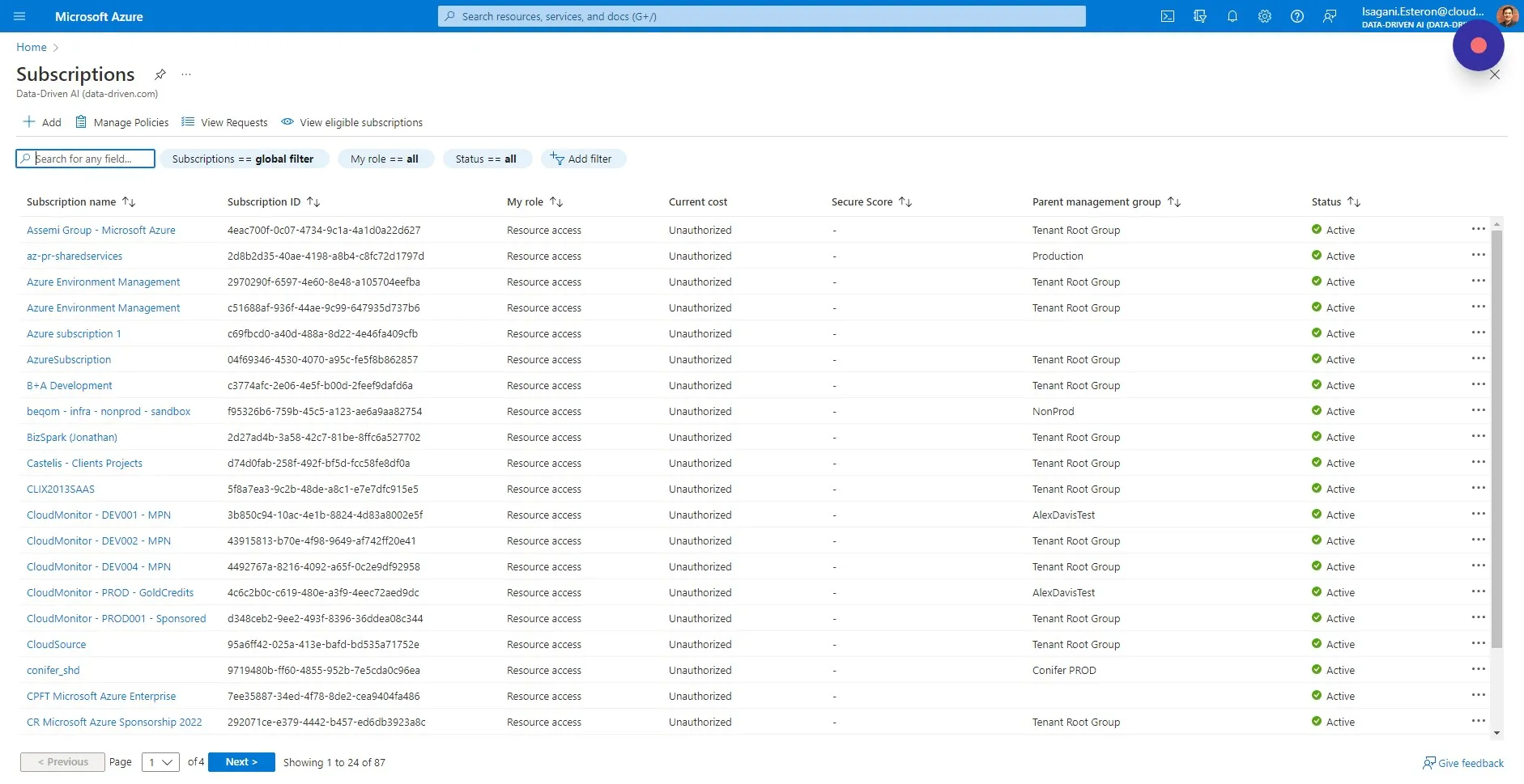 For each Azure Subscription that you want to monitor, add the CloudMonitor Service Principal that you selected during installation as the…