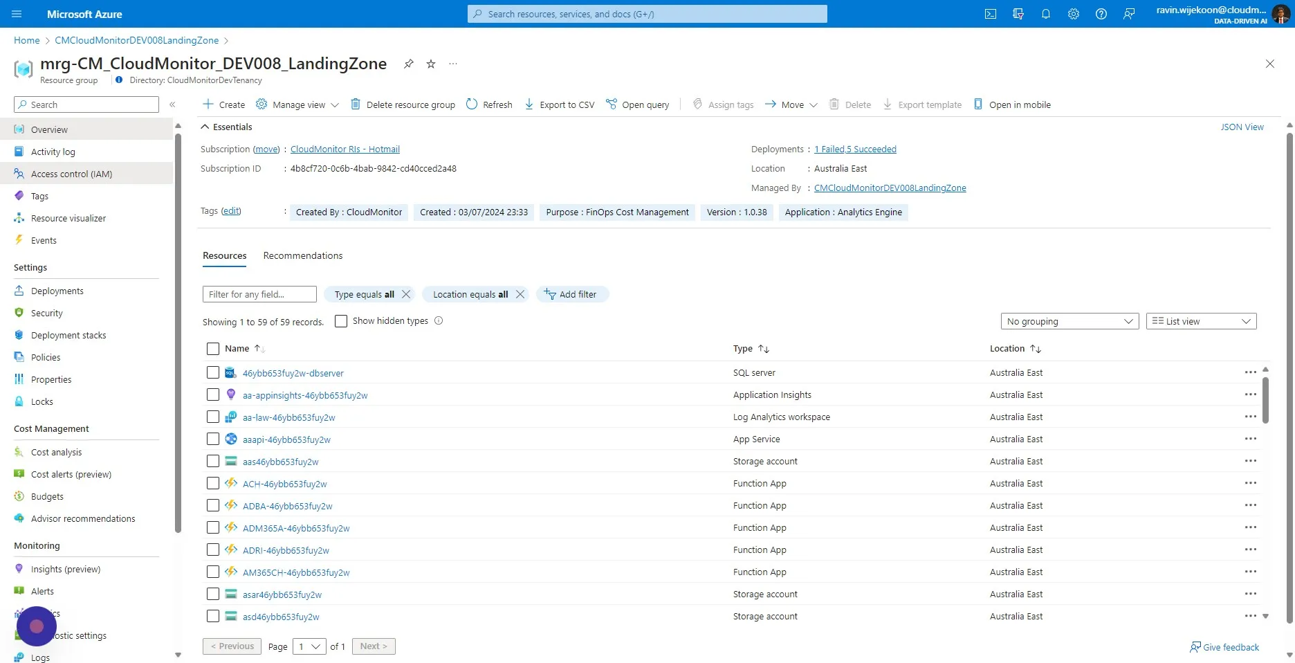 Click "Access control (IAM)"