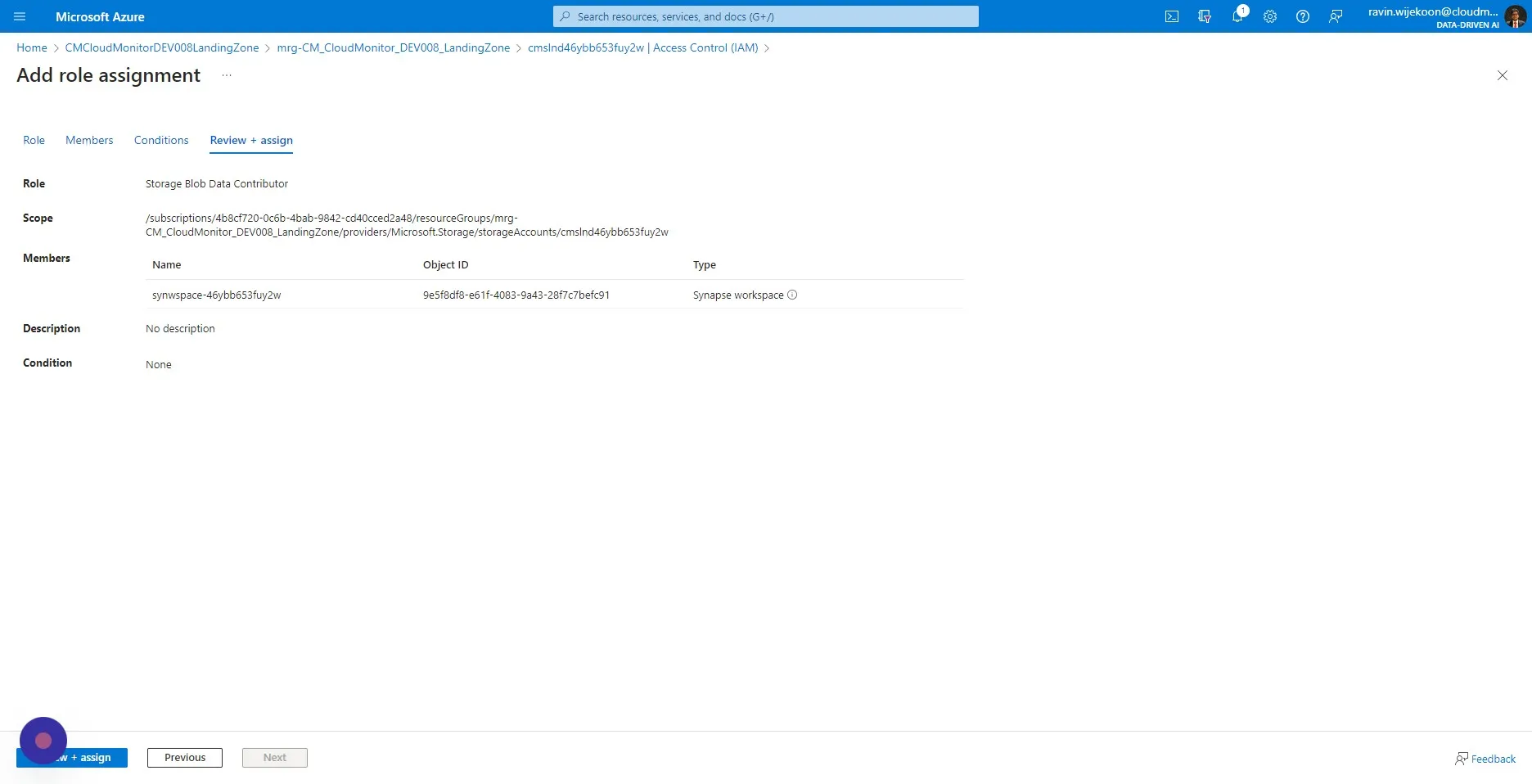 Click "Review + assign"