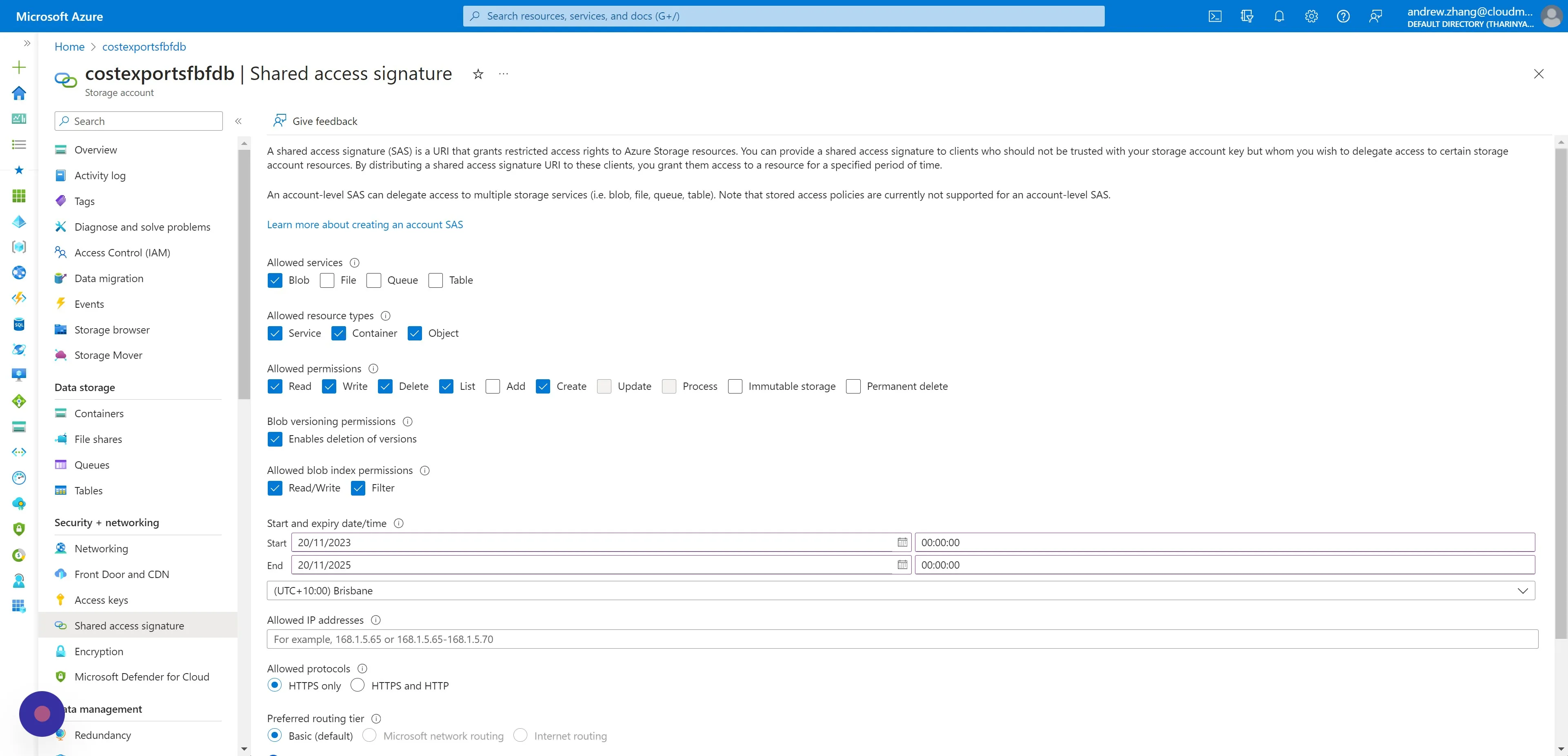Apply these settings to provide CloudMonitor with the necessary permissions to manage blobs without overextending access rights
