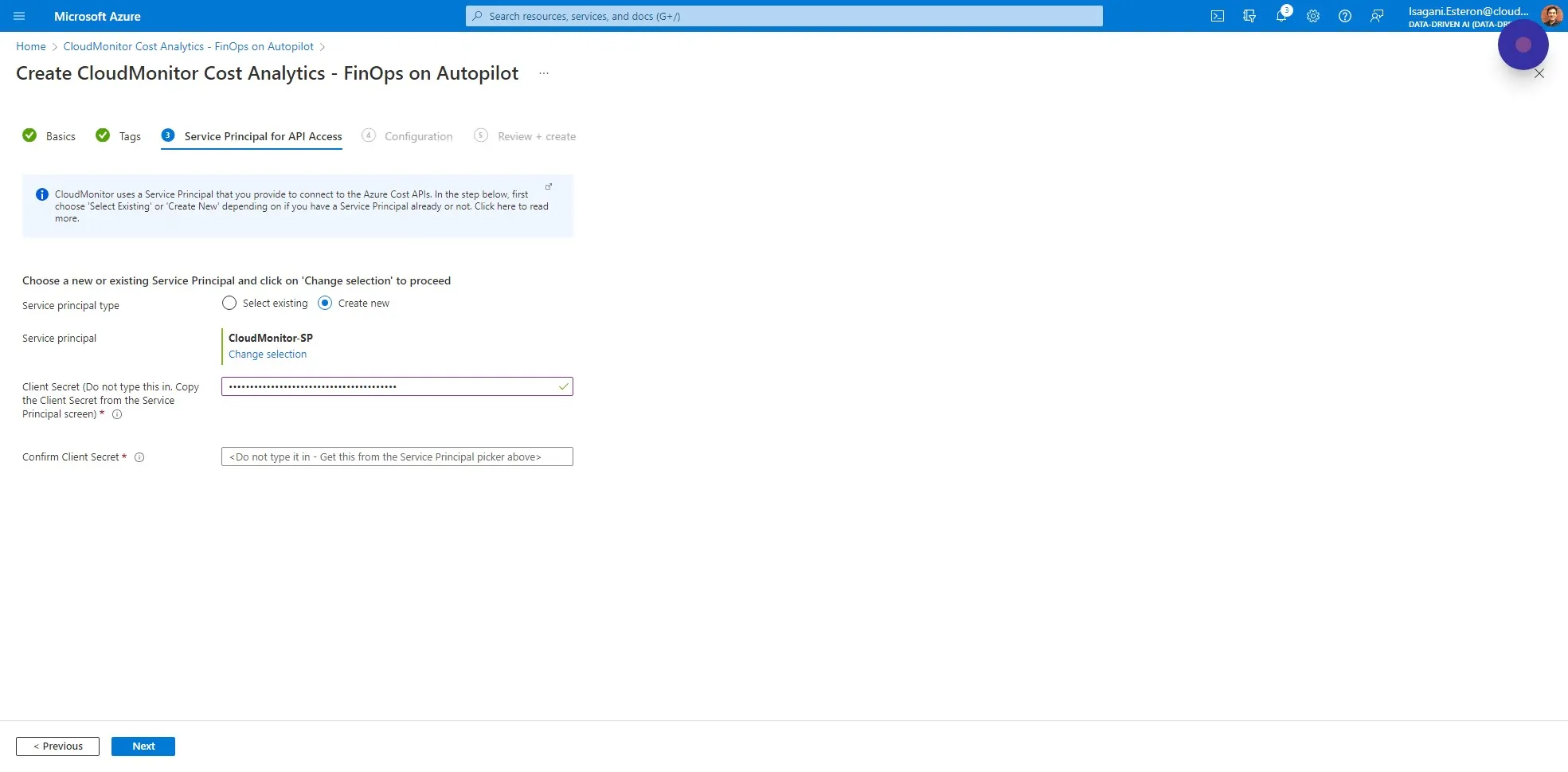 and paste it again below to confirm that it is correct, then click on Next