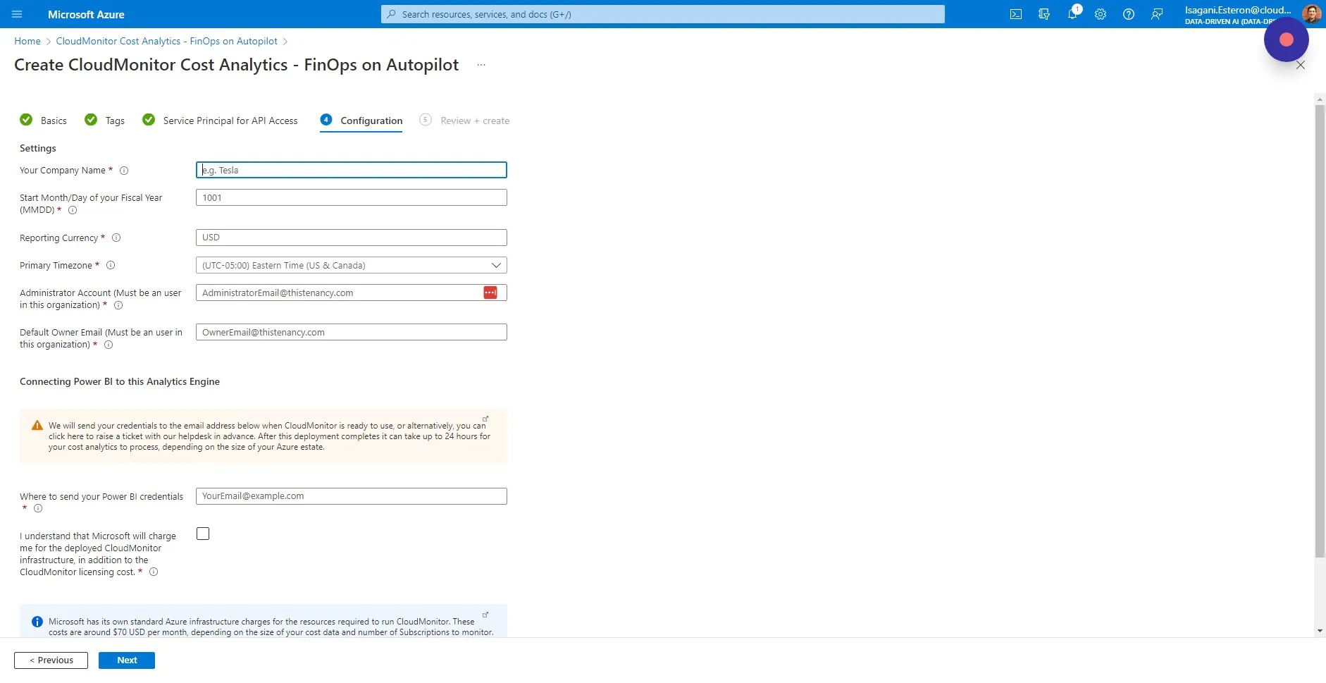 Enter your company name first