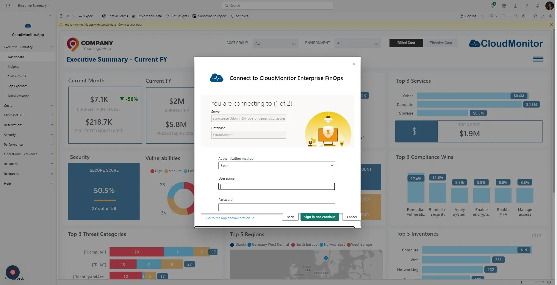 Select "Basic" as the Authentication method