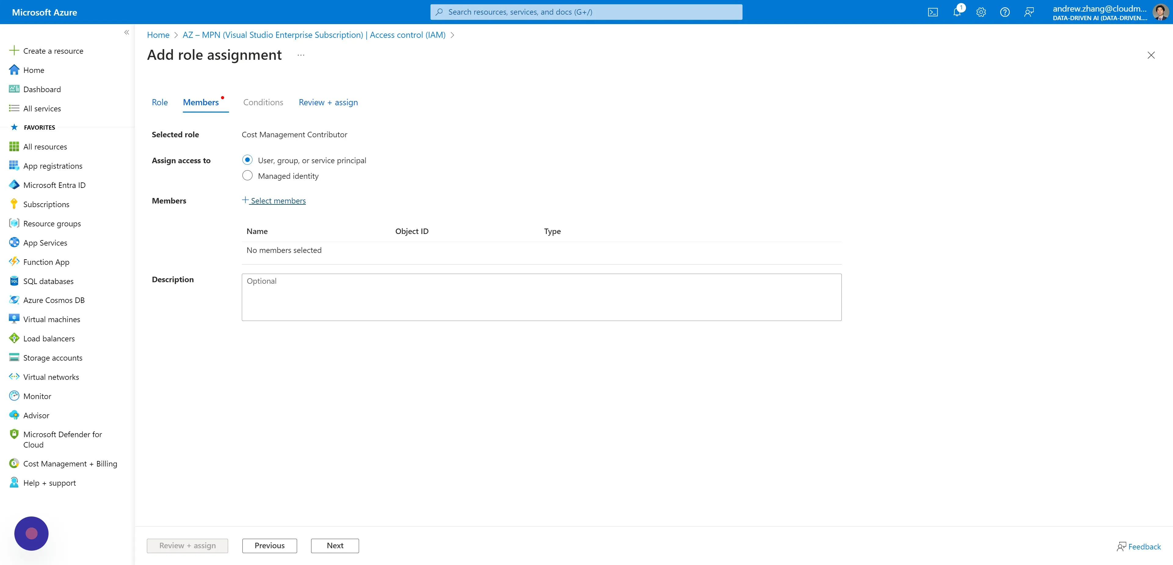 Switch to the Members tab and click "Select members"