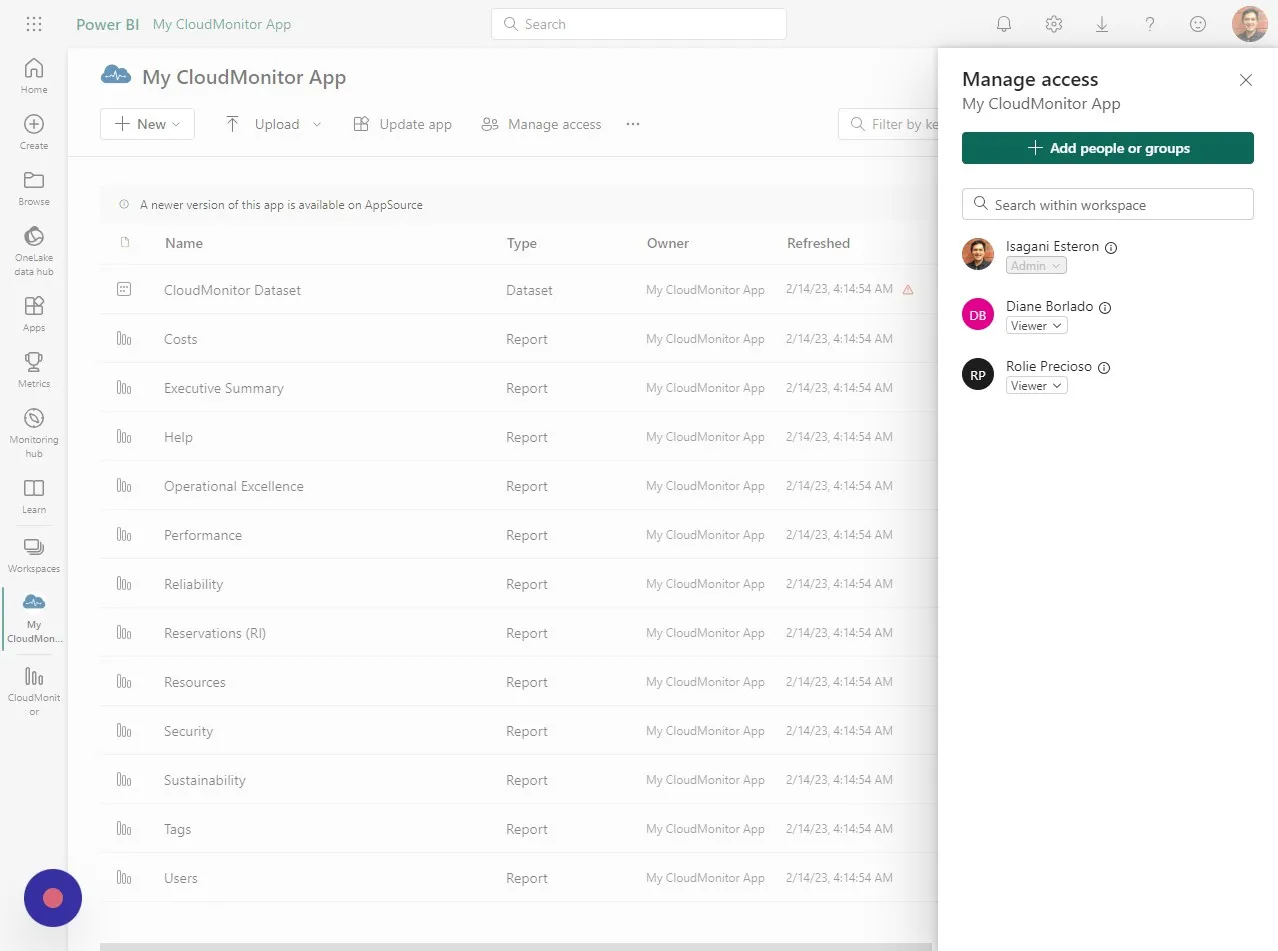 Click "Add people or groups" in Manage access