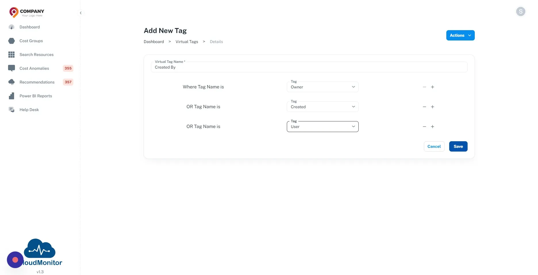 Click "Save" after adding the tags to normalize