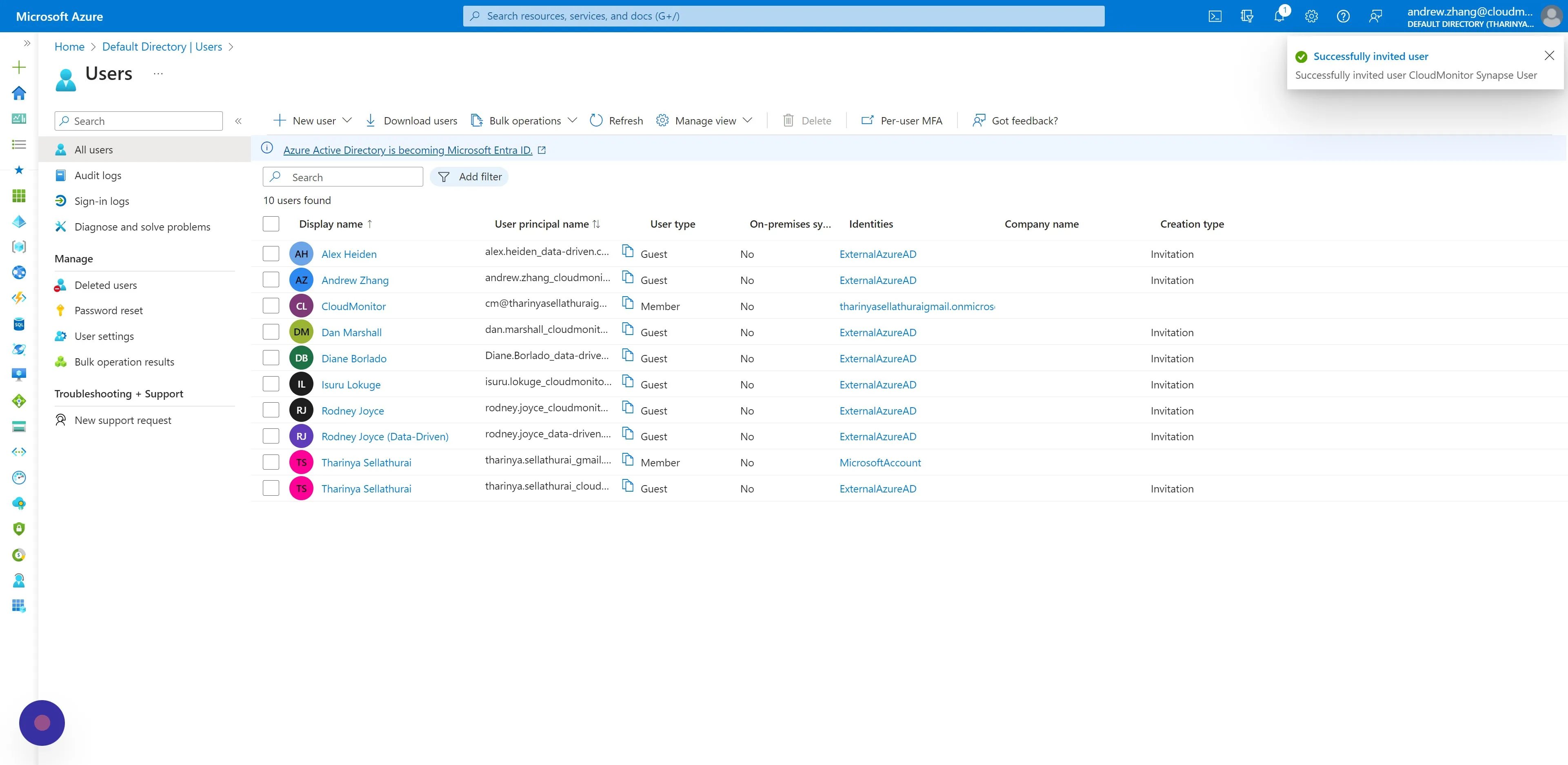You will receive a notification for successfully creating the Guest B2B User