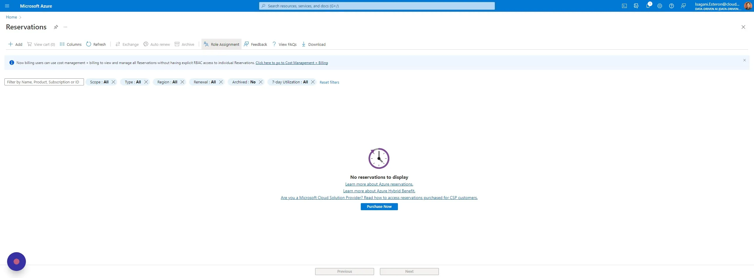 Click "Role Assignment" (See the step above if this is greyed out regarding elevated User Access Administrator)