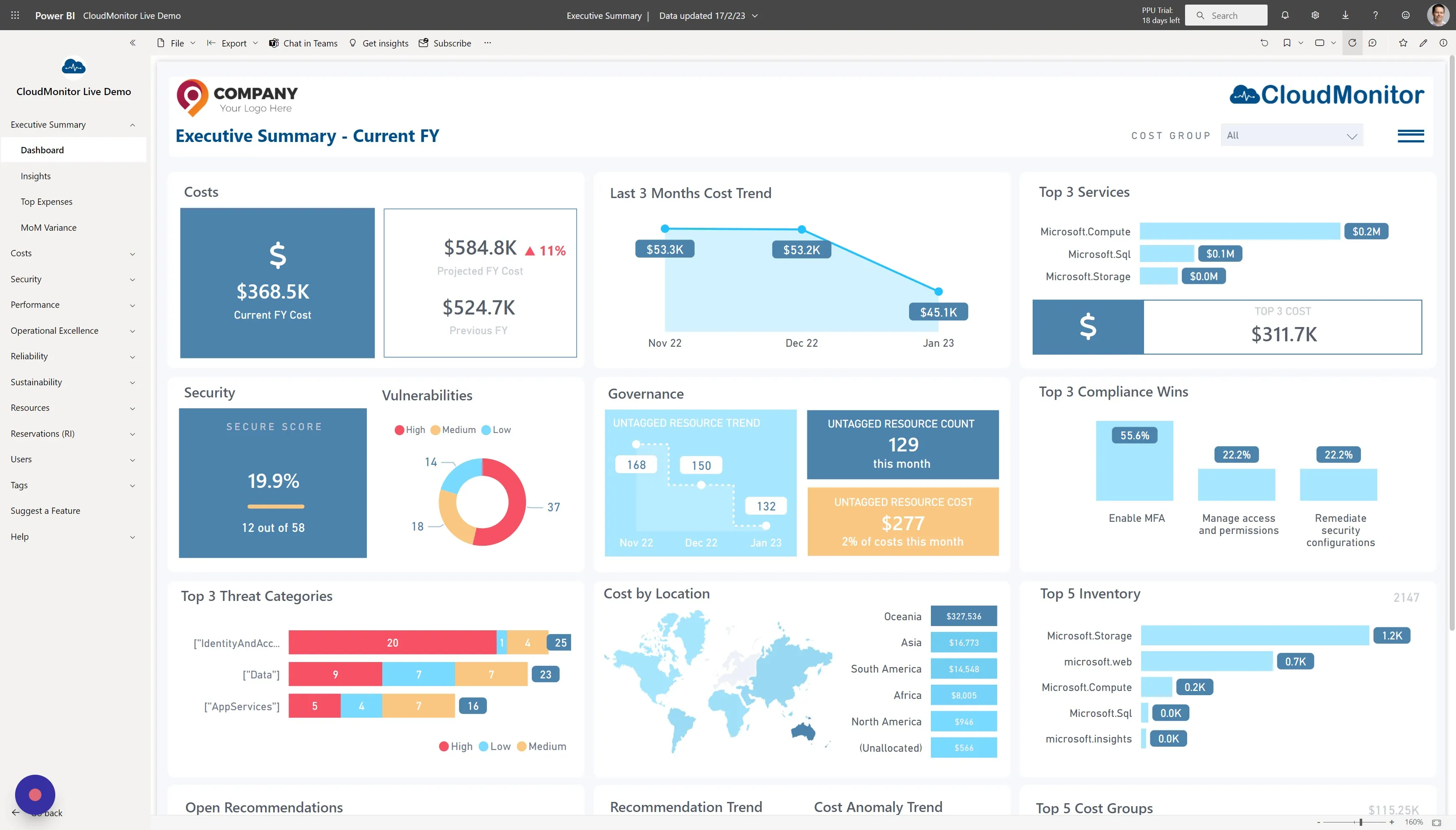 Click the Refresh Visuals icon in the top right of the CloudMonitor app to refresh the UI state