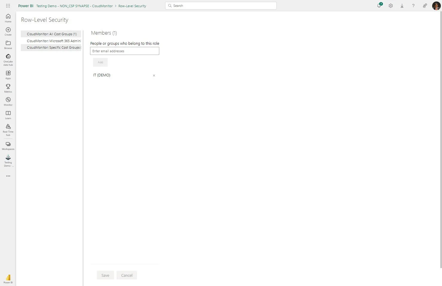 Click "CloudMonitor: Specific Cost Groups"