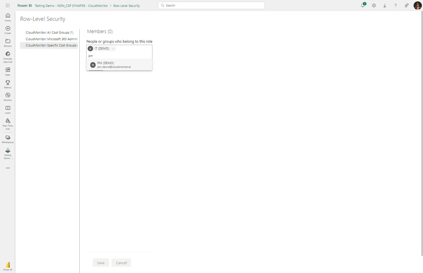 In the "Cost Group Access" tab choose the member you want to give Cost Group Access to