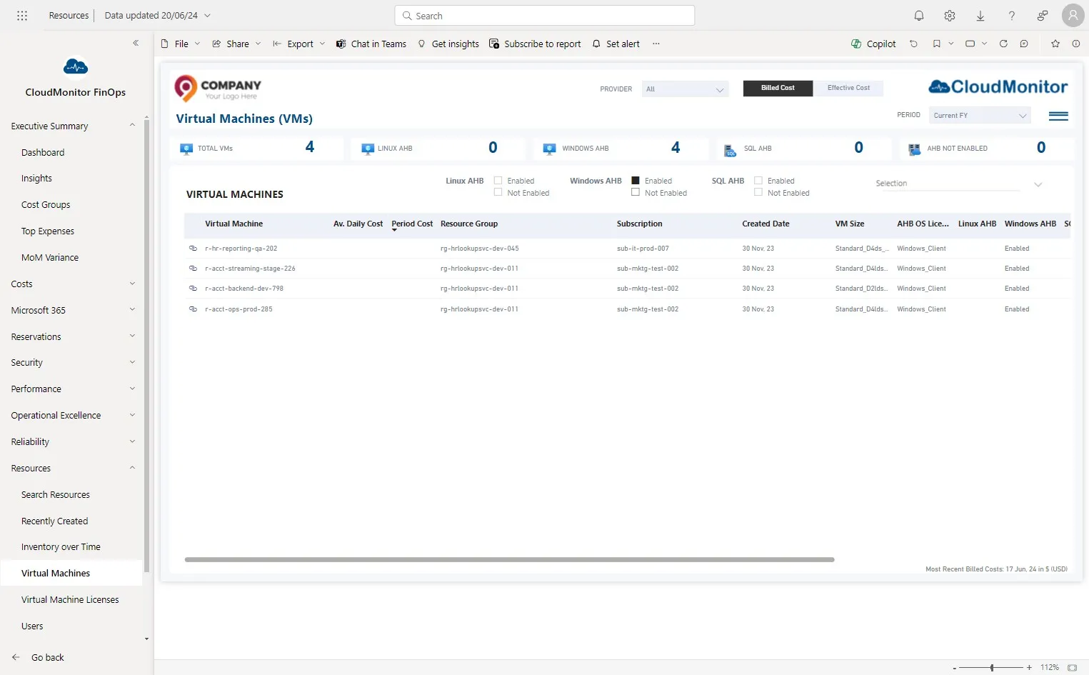 This filter can be used to filter the VMs that are using Azure Hybrid Licenses