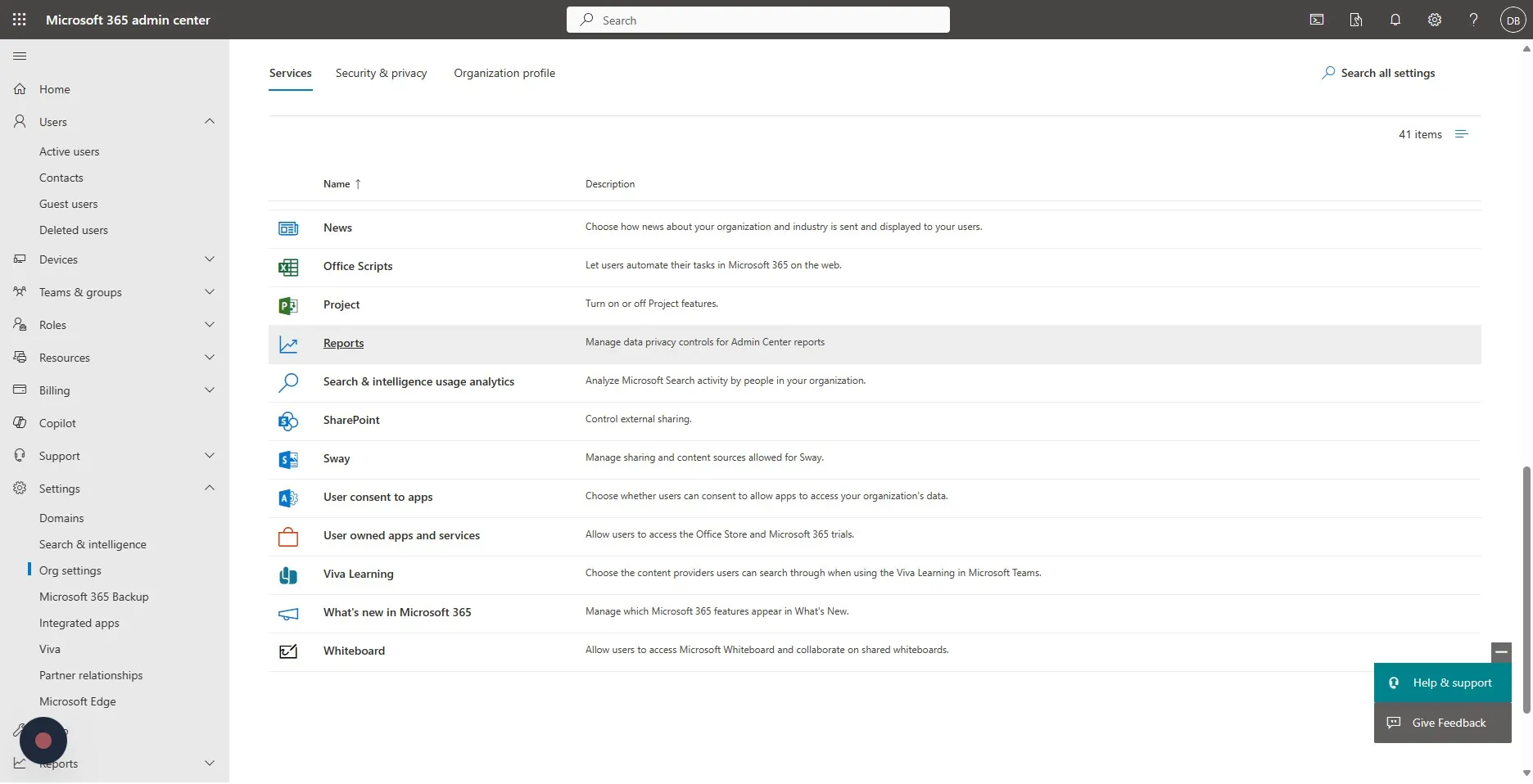 Click "Reports"