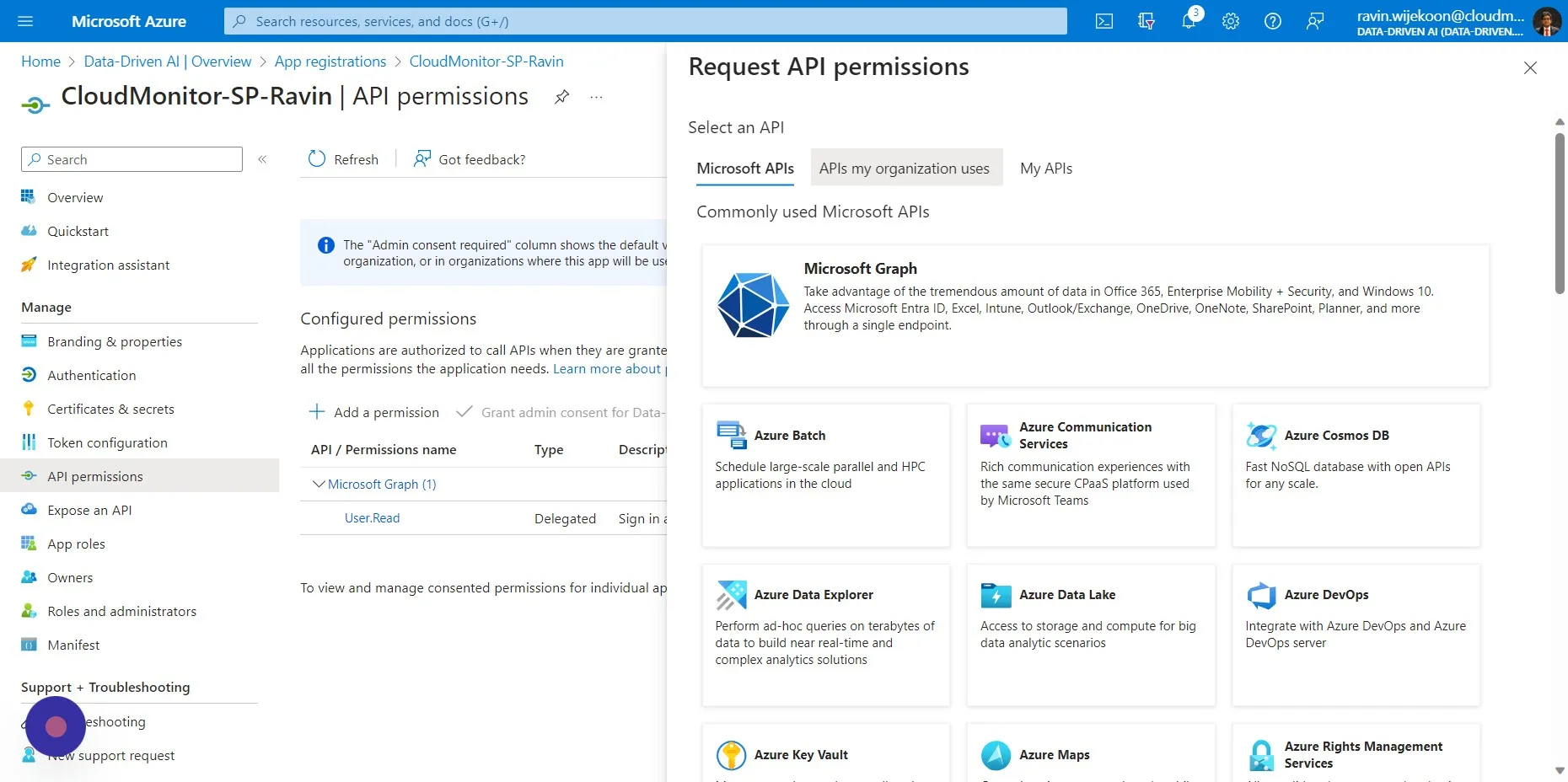 Choose "APIs my organization uses"