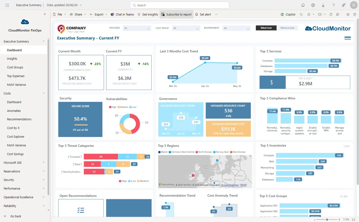 Open Power BI app and click "Subscribe to report" on "Executive Summary-Dashboard" page