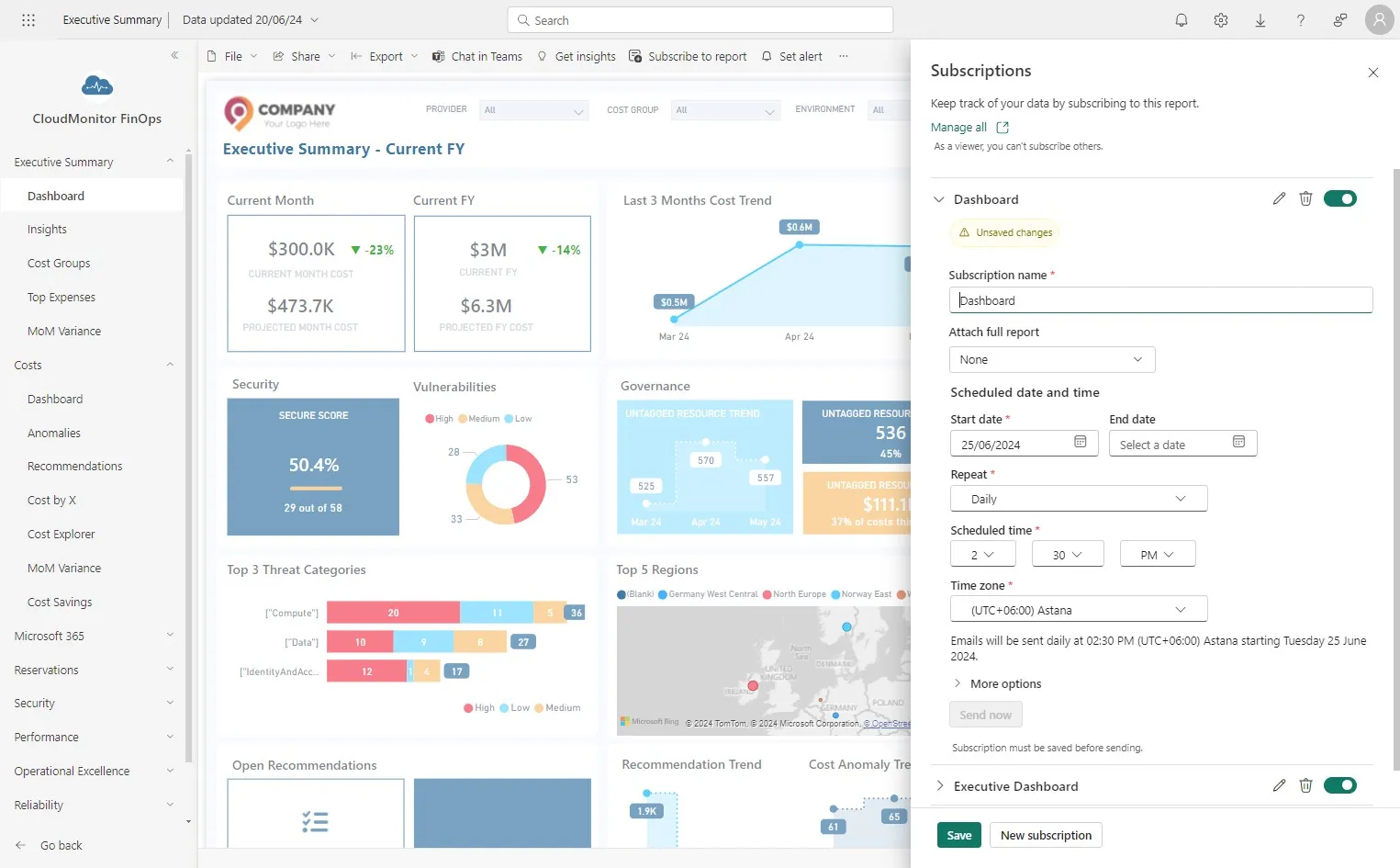 Enter a name for the scheduled report that you are creating
