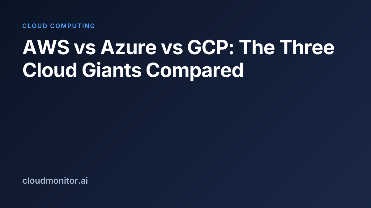 AWS vs Azure vs GCP: The Three Cloud Giants Compared