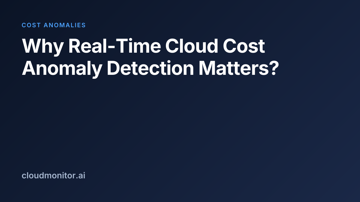 Why Real-Time Cloud Cost Anomaly Detection Matters?