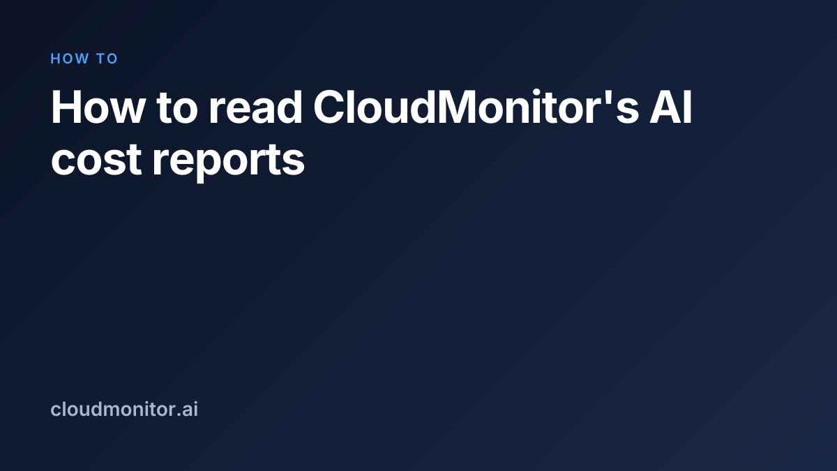 How to read CloudMonitor's AI cost reports | CloudMonitor Docs